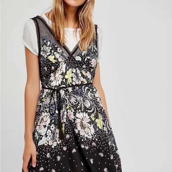 Like New Free People - Longwood Floral Slip Dress - S - Picture 2 of 12
